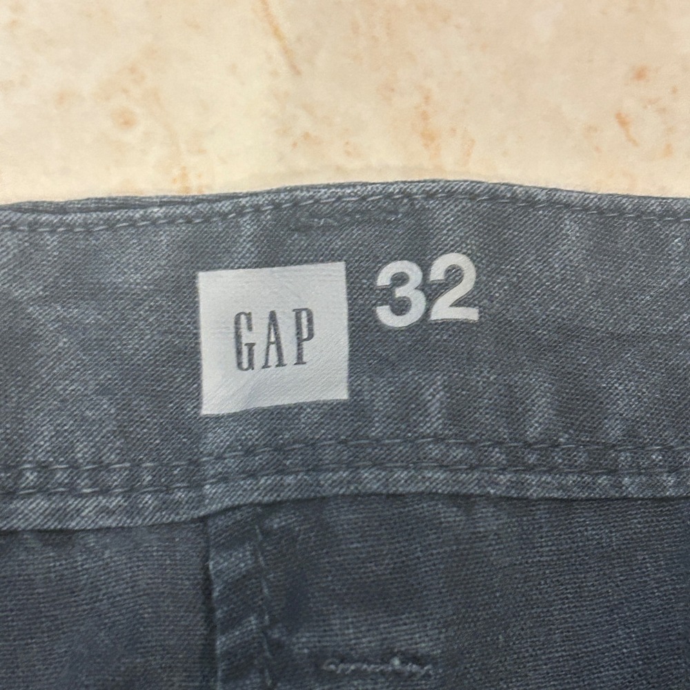 Gap Short Mens 32x10 Washed Black Linen Cotton Chino Lightweight 201283-00 - Picture 2 of 8